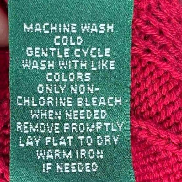 Lauren Ralph Lauren (POLO) Classic Red Cable Knit‎ Split Neck Sweater Size 2X - Picture 5 of 7